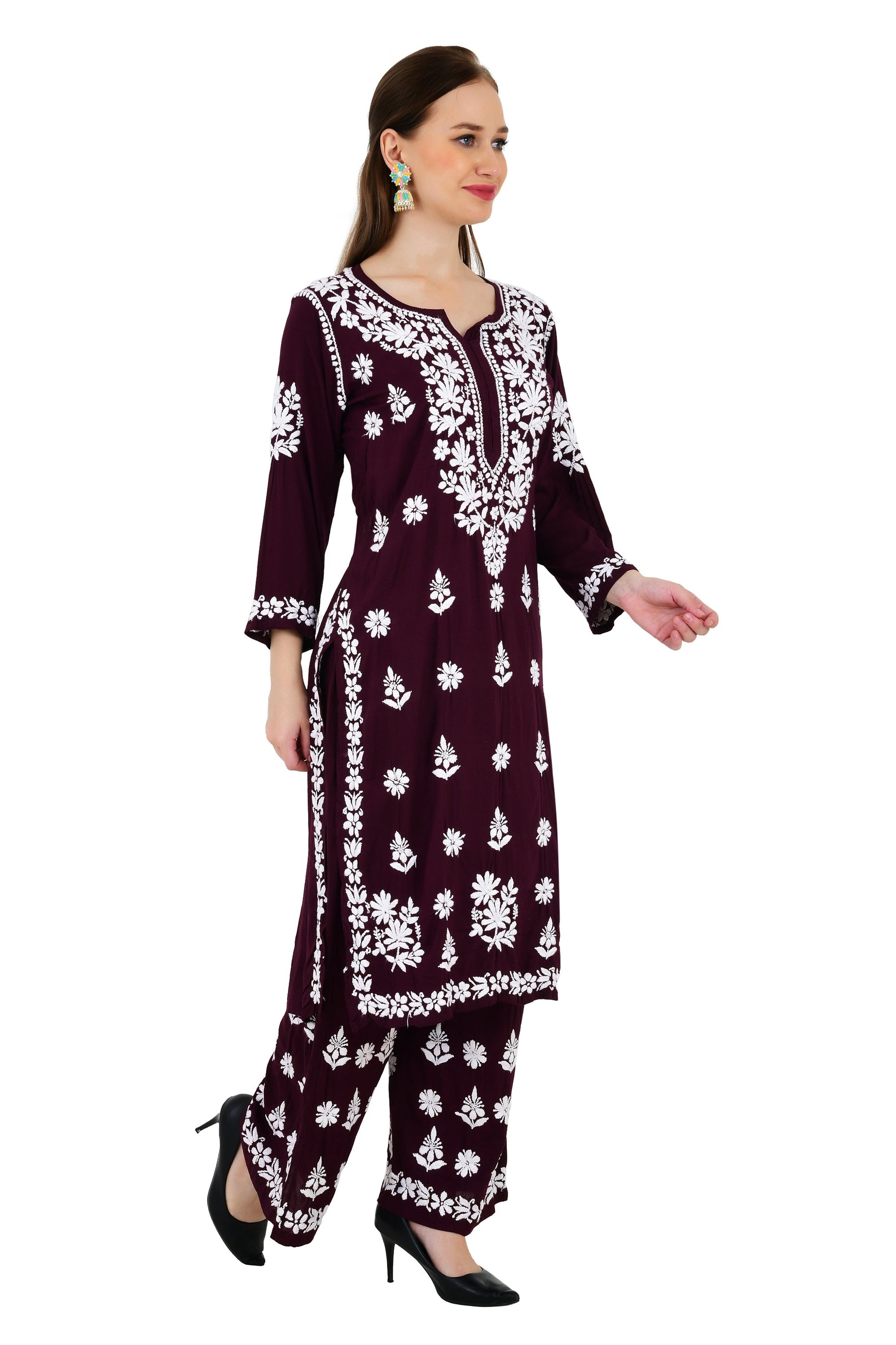 Maira Modal Dark Plum Full Cord Set - Lucknow Threads650_PPL-1