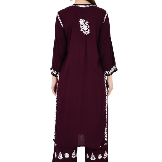 Maira Modal Dark Plum Full Cord Set - Lucknow Threads650_PPL-1