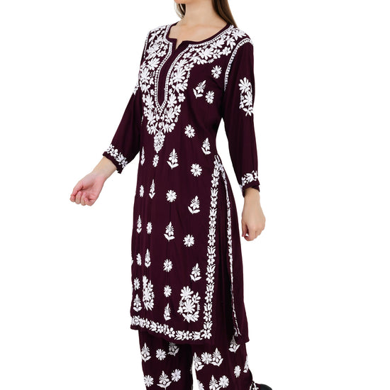Maira Modal Dark Plum Full Cord Set - Lucknow Threads650_PPL-1