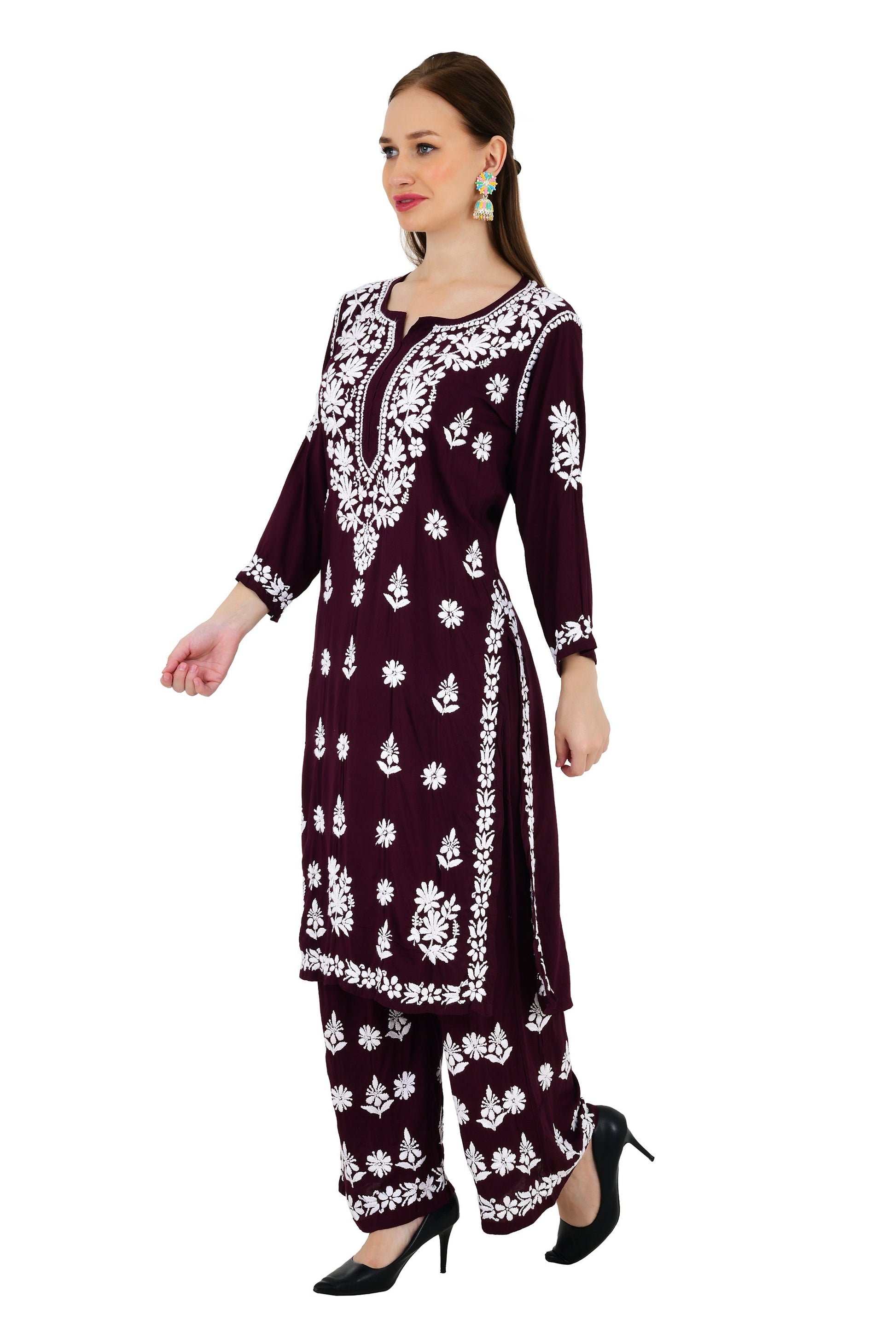 Maira Modal Dark Plum Full Cord Set - Lucknow Threads650_PPL-1