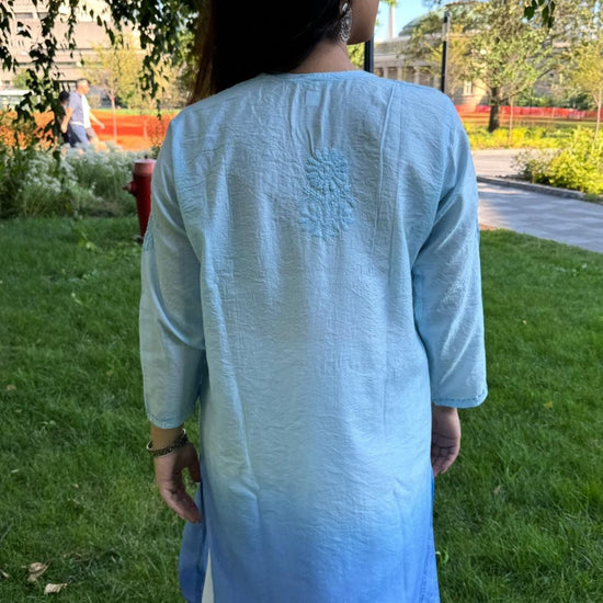 Samaira Chanderi Silk Blue Kurta - Lucknow Threads500_BLU - 1