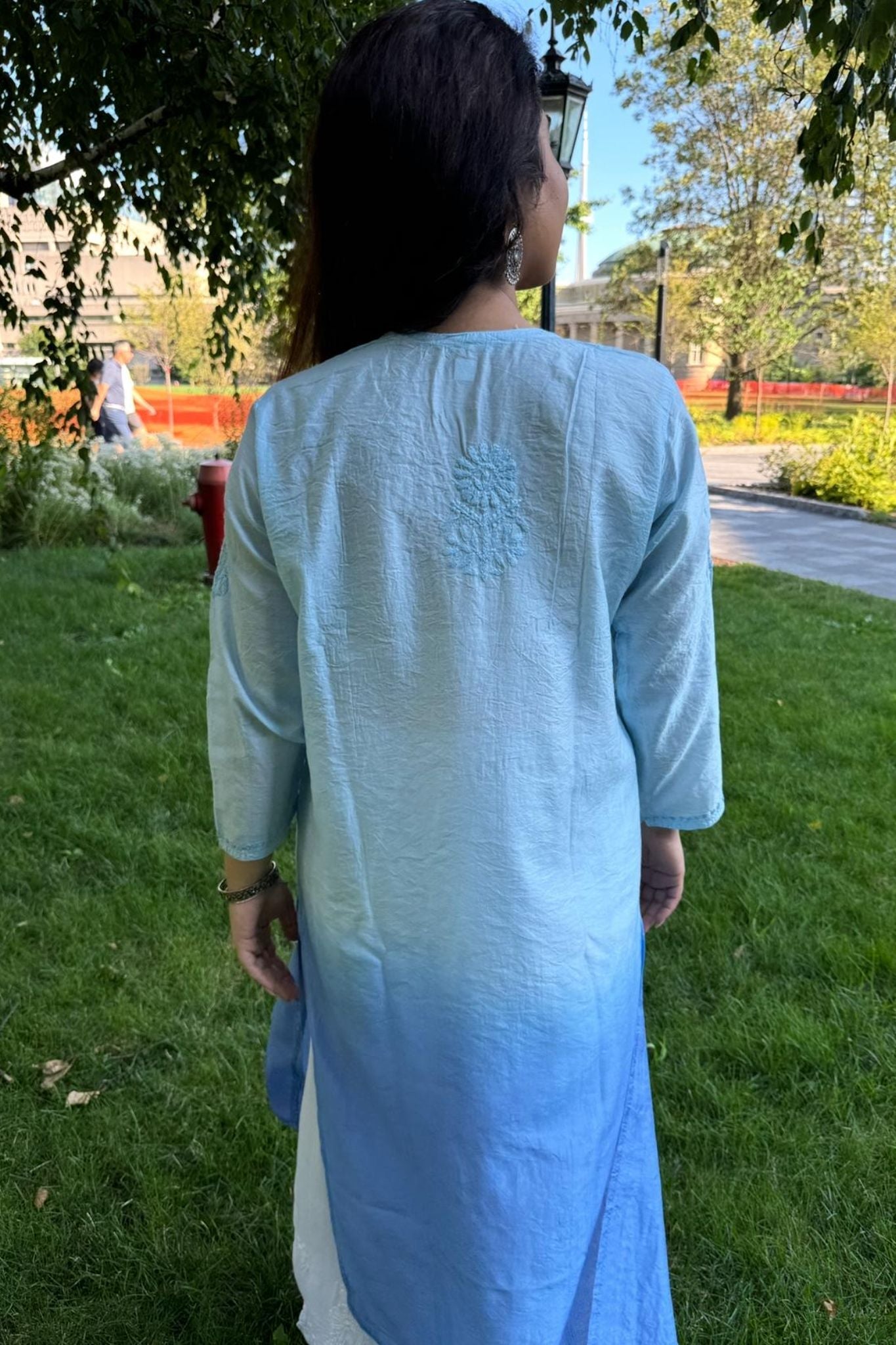 Samaira Chanderi Silk Blue Kurta - Lucknow Threads500_BLU - 1