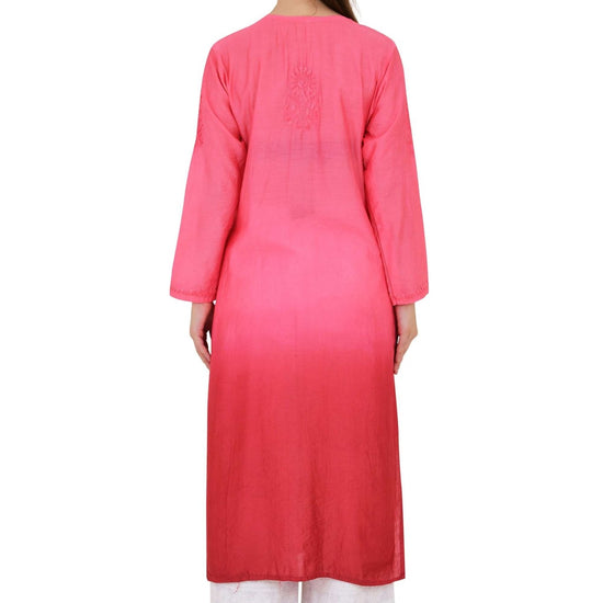 Samaira chanderi silk cherry orange kurta - Lucknow Threads500_CHOG