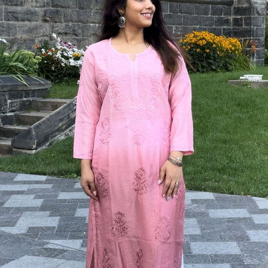 Samaira Chanderi Silk Pink Kurta - Lucknow Threads500_PNK - 1