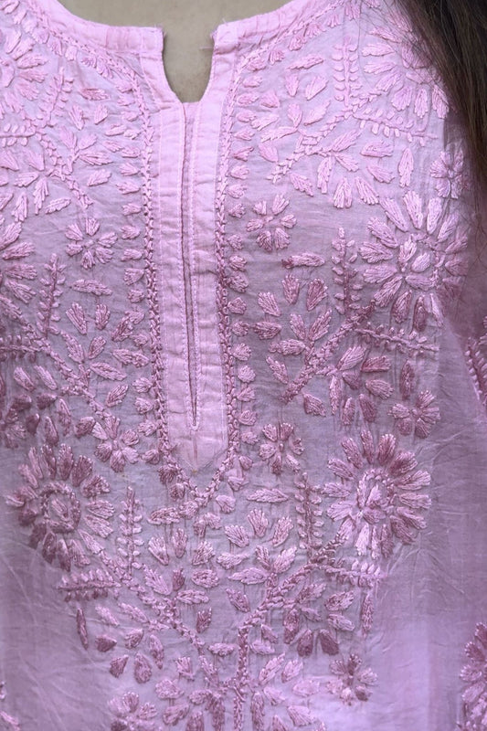 Samaira Chanderi Silk Pink Kurta - Lucknow Threads500_PNK - 1