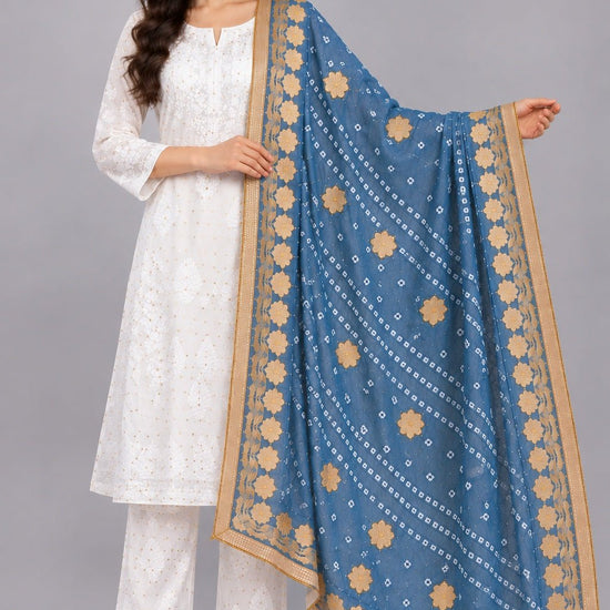 Ziva Ivory Chanderi Silk Chikankari Coord Set - Lucknow Threads