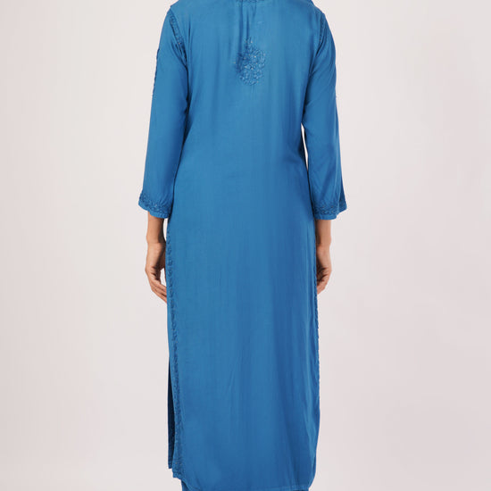 ZOYA – Royal Blue Chikankari Coord Set - Lucknow Threads